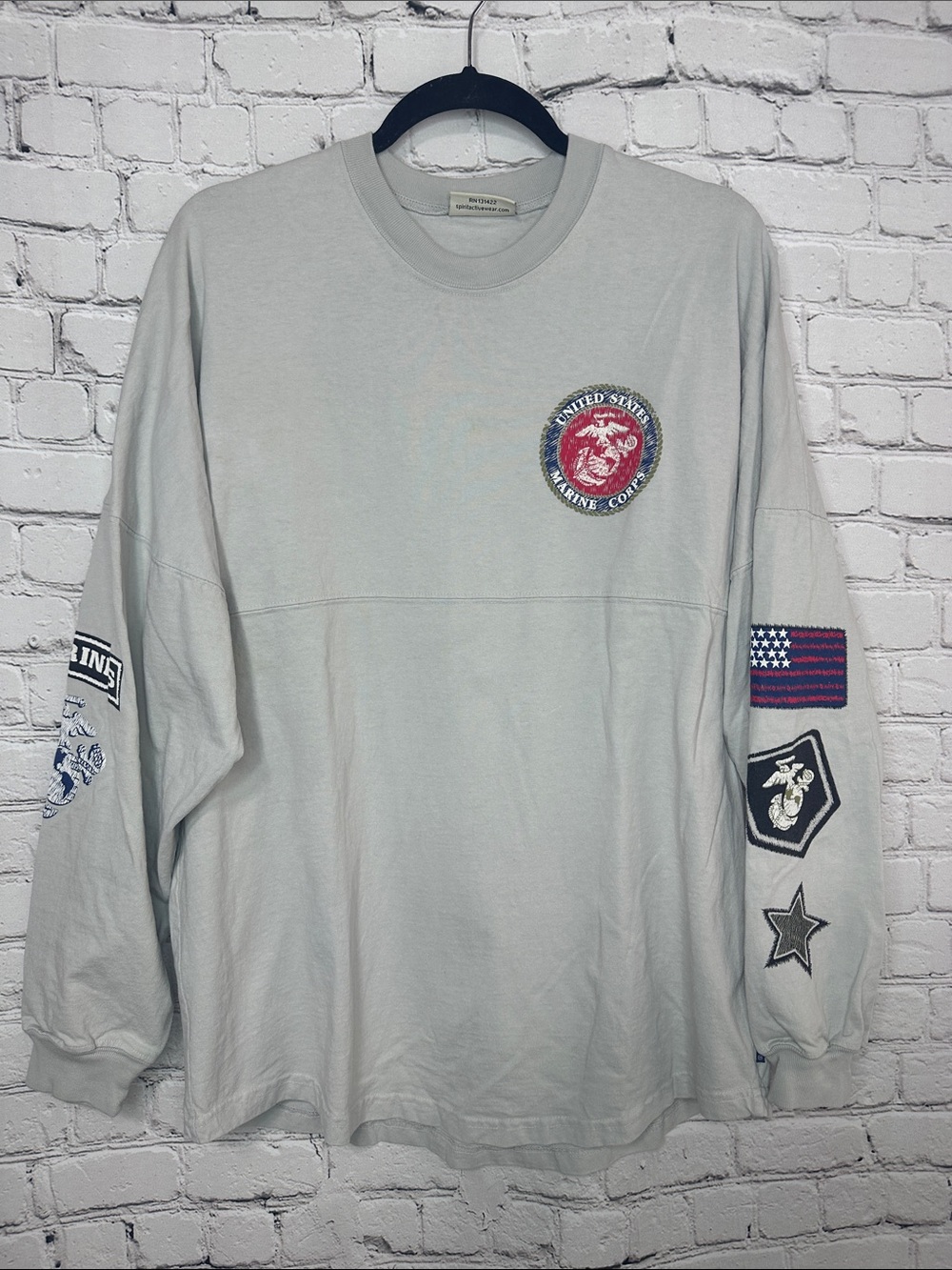 SPIRIT Vintage Y2K US Marines Long Sleeve Shirt USA Made Fan Wear Medium